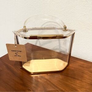 Vintage Clear and Gold Handbag